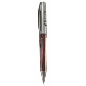 Inglewood™ Ballpoint Pen w/Rosewood Barrel & Satin Silver Cap