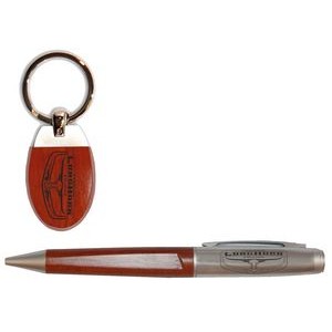 Inglewood™ Rosewood Ballpoint Pen & Matching Keychain Gift Set