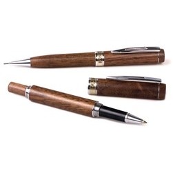 Inforest™ Flat Top Wood Rollerball Pen & Mechanical Pencil Set