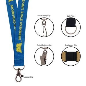 3/4" Polyester Lanyard with Lobster Clip