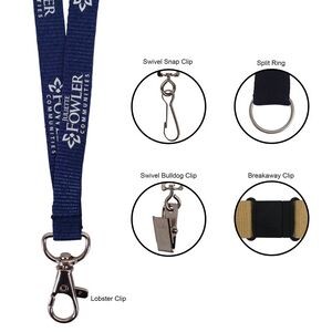 1/2" Polyester Lanyard with Lobster Clip