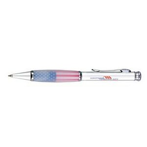 Patriotic Twist Action Ballpoint Pen w/Rubber Grip
