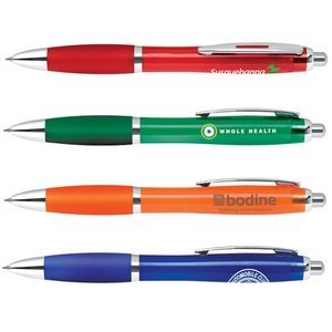 Plastic Collection Click Action Ballpoint Pen w/ Translucent Color Barrel