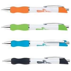 Plastic Collection Click Action Ballpoint Pen w/ White Body