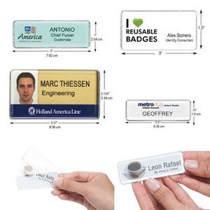 Reusable Name Badges Rectangle - Assorted Sizes