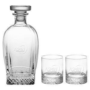 Westgate Diamante Decanter Set with Two Glasses