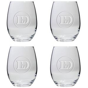 Set of Four Stemless Wine Glasses (9 Oz.)