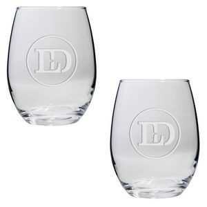 Set of Two Stemless Wine Glasses (21 Oz.)