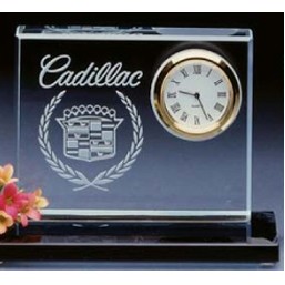 Crystal Clear Desk Clock with Base