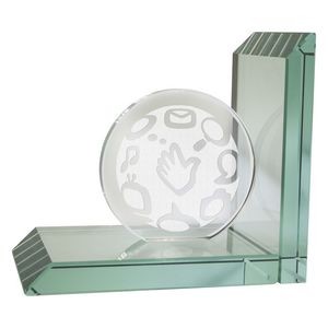 Pair of Jade Crystal Image Bookends