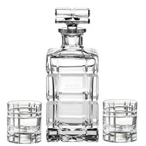 Westgate Pilastro Crystal Decanter Set with Two Glasses