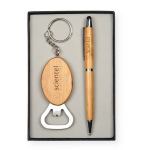 Bamboo Pen & Bottle Opener Gift Set