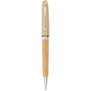 Silver Solstia Bamboo Twist Ballpoint Pen