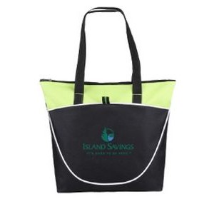 Hermosa Zippered Poly Canvas Tote