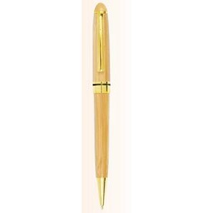 Gold Solstia Bamboo Twist Ballpoint Pen