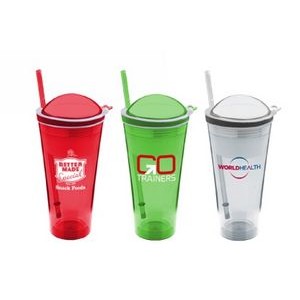 22 Oz. Snack Grabber Acrylic Tumbler Cup w/Snack Lid