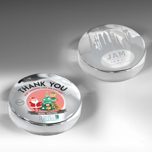 Prestige Round Glass Paperweight Award (Full Color)