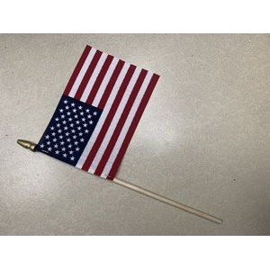 No-Fray US Stick Flag with Spear Tip (4"x6")
