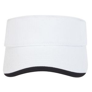 Brushed Cotton Twill Stone White/Navy Blue Visor w/Contrast Wave Bill