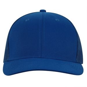Deluxe RPET Royal Blue Brushed Twill Cap w/Trucker Mesh