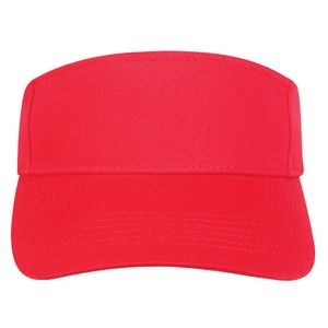 Brushed Red Cotton Twill Visor