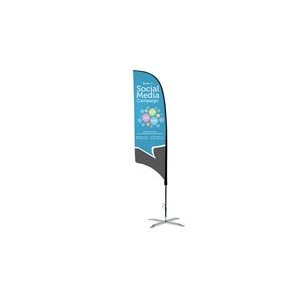 12ft Double-Sided Concave Feather Flag Banner w Full color Digital Print and Ground Stake Stand
