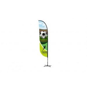 9ft Single-Sided Convex Feather Flag Banner w Full color Digital Print and Ground Stake Stand