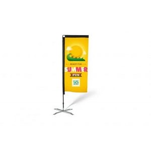 13ft Single-Sided Flat Feather Flag Banner w Full color Digital Print and Ground Stake Stand