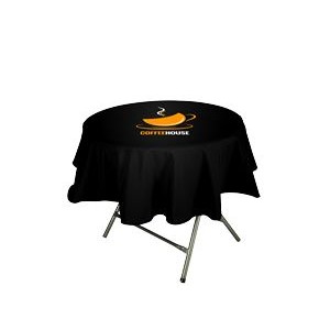 Round Non-Fitted Stain-Resistant Table Cover - 7oz Polyester w Dye Sublimation Print
