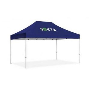 10x15ft Deluxe Hex Aluminum Frame (40mm post, 1.5mm gauge) w Dye Sublimation Canopy