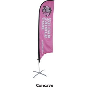 9ft Double-Sided Concave Feather Flag Banner w Full color Digital Print and Ground Stake Stand
