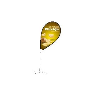 9ft Single-Sided R Feather Flag Banner w Full color Digital Print and Ground Stake Stand