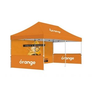 10x20ft Deluxe Hex Aluminum Frame (40mm post, 1.5mm gauge) w Dye Sublimation Canopy + Full Wall + Ha