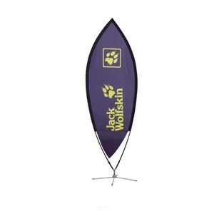 10ft Single-Sided Leaf Feather Flag Banner w Full color Digital Print and Ground Stake Stand