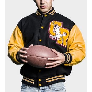 The Varsity Quilt-Lined Wool/Leather Jacket