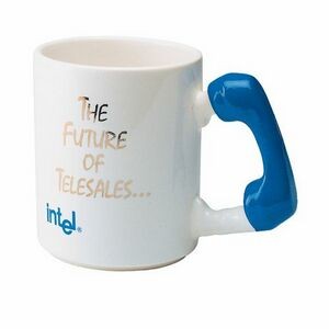 13 Oz. Unique Handle Mug w/Telephone Handle