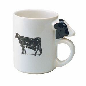 13 Oz. Unique Handle Mug w/Cow Head Handle