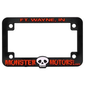 Motorcycle License Plate Frame - Black Plastic