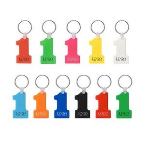 Number One-Shaped Soft Silicone Keychain