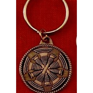 Fire Department Bronze Key Tag (Round)