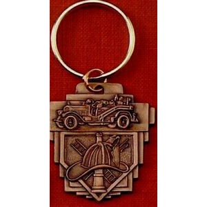Fire Department Bronze Key Tag (Shield)