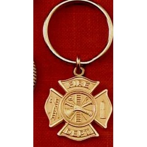 Fire Fighter Maltese Cross Bronze Key Tag
