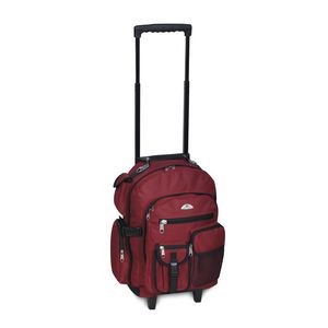 Everest Deluxe Wheeled Backpack, Burgundy Red/Black