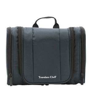 Travelers Club Adare Hanging Toiletry Kit with Pockets, Charcoal Gray