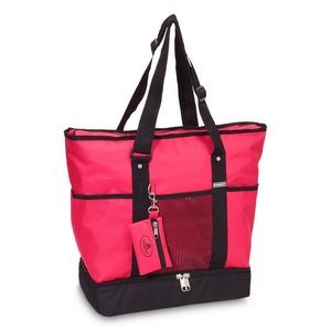Everest Deluxe Shopping Tote, Hot Pink/Black