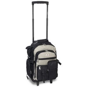 Everest Deluxe Wheeled Backpack, Khaki Beige/Black
