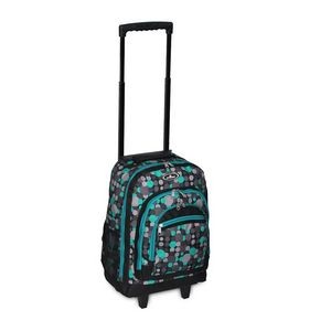 Everest Wheeled Backpack with Pattern, Blue Gray Dot