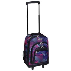 Everest Wheeled Backpack with Pattern, Purple/Pink Geo