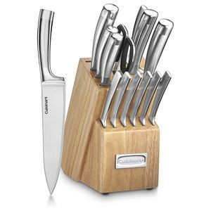 Cuisinart 15 Piece Stainless Steel Blades Set with Wood Block, Silver