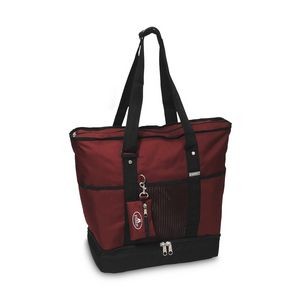 Everest Deluxe Shopping Tote, Burgundy Red/Black